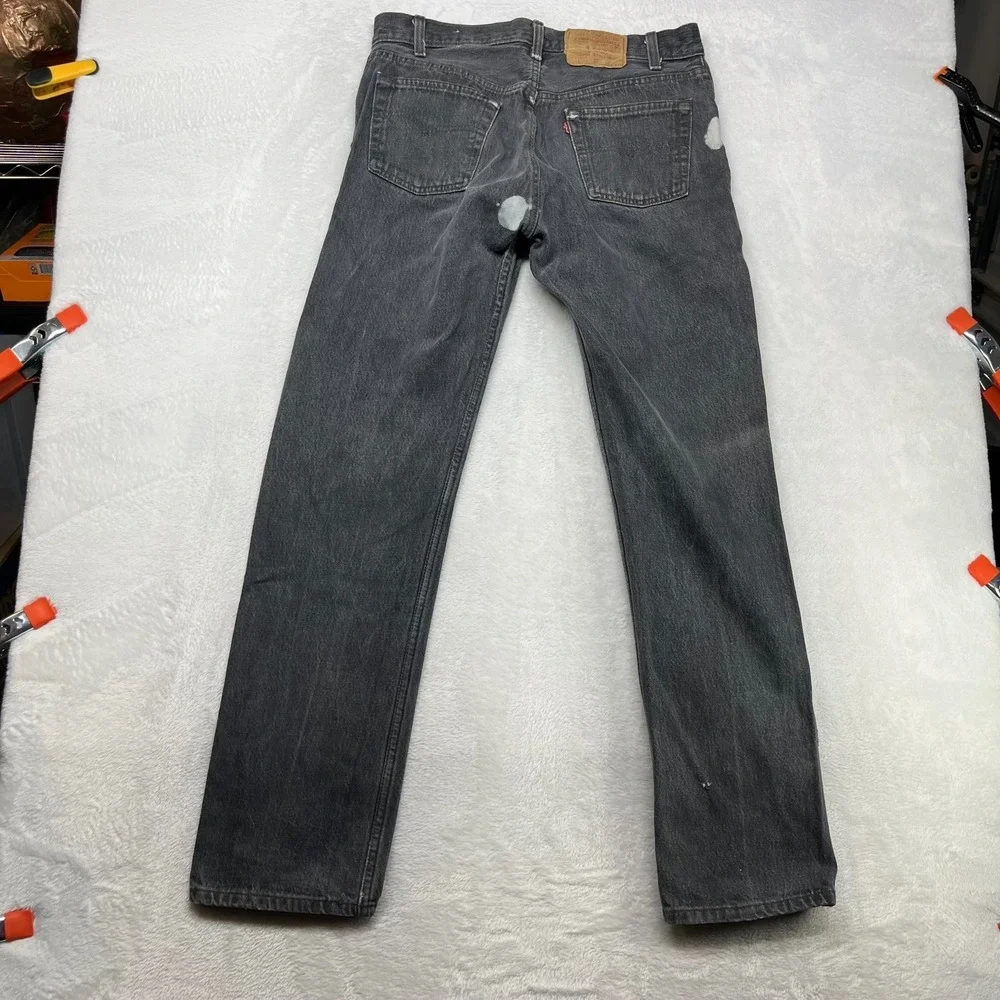 Vintage Levi's Button Fly Jeans Men's Faded Black Denim Pockets Y2K‎ - 30X30.5